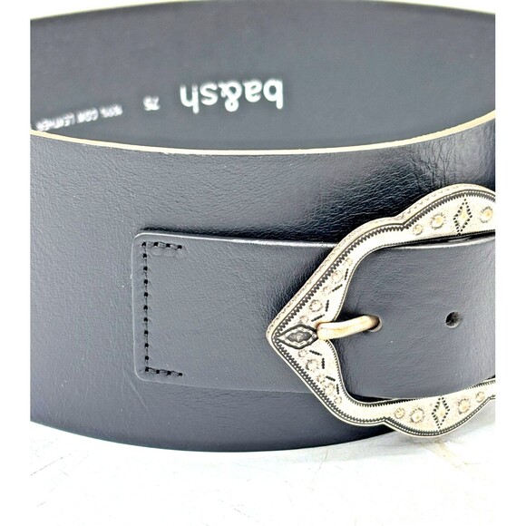 BA&SH Wide Cow Leather Belt Black Noir 1544-5144 Made in Italy US 29.5 Sm/Md EUC - Picture 3 of 16